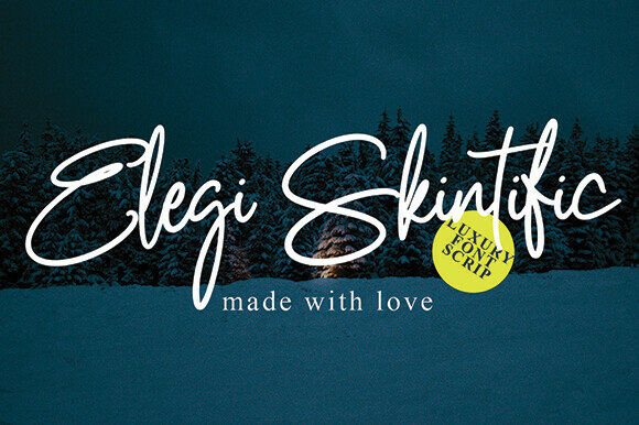 Elegi Skintific: A Romantic Script Font for Makers